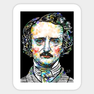 EDGAR ALLAN POE watercolor and ink portrait Sticker